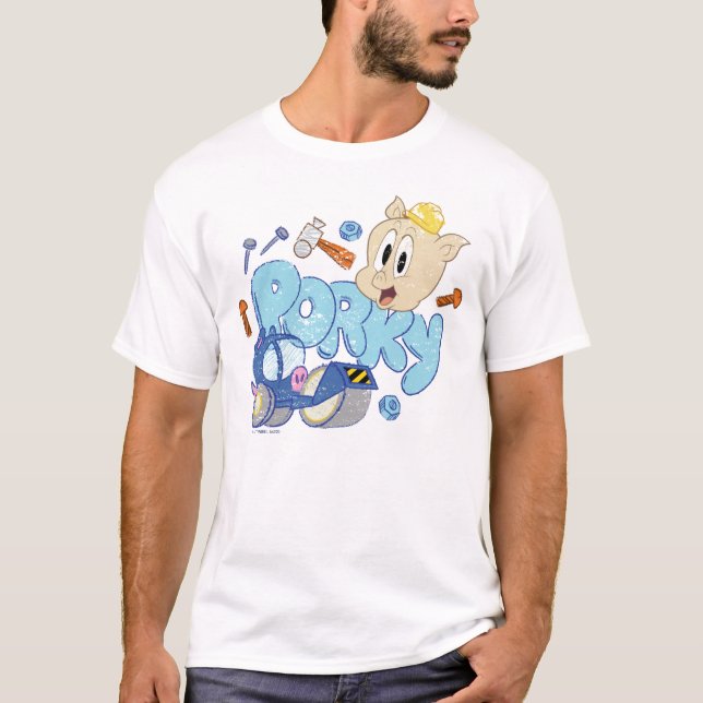 Camiseta INSETOS BUNNY BUILDERS™| Arte de Desenho Porky (Frente)