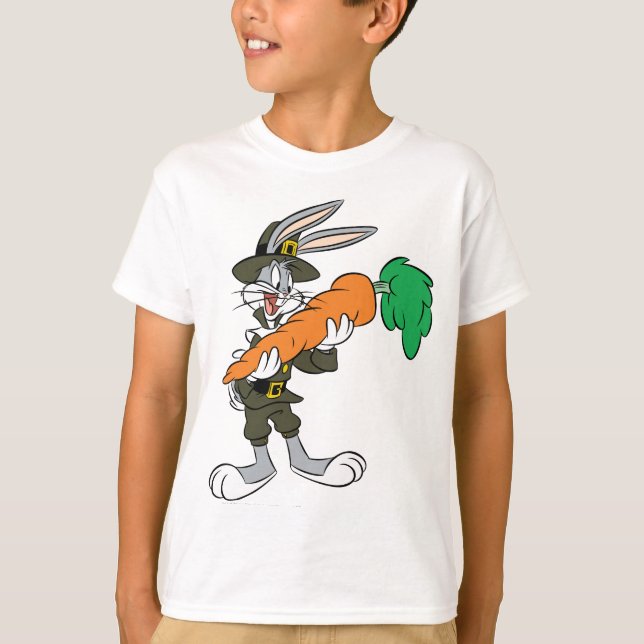 Camiseta INSETOS BUNNY™ Pergrim Ação de Graças Cenoura (Frente)