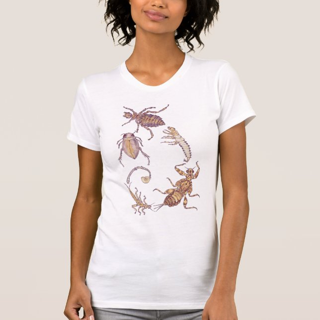 Camiseta insetos de água doce fibrosos (Frente)