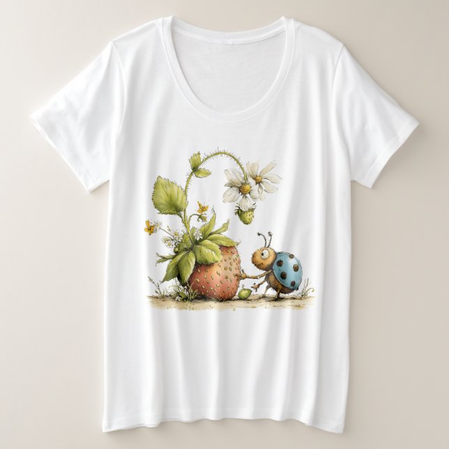 Camiseta Insetos de Morango (Frente do Design)