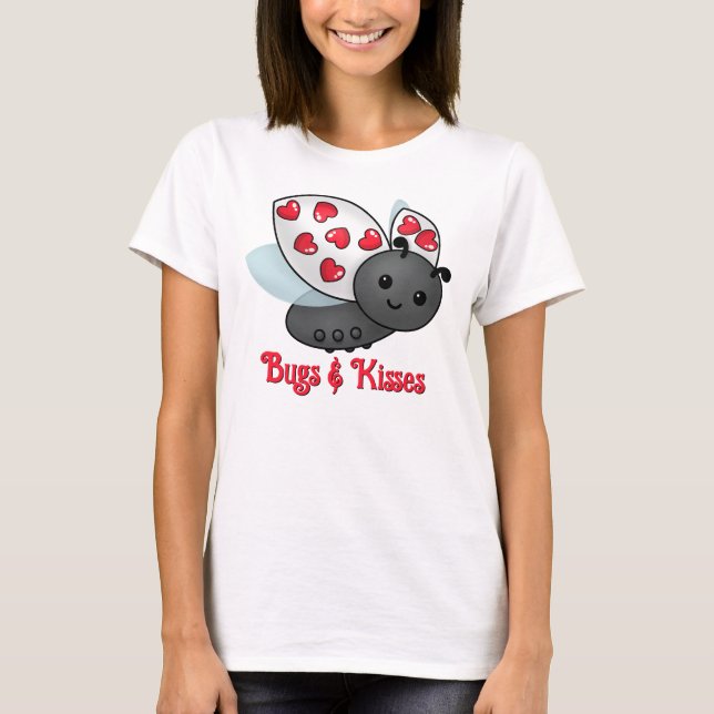 Camiseta Insetos e beijos Ladybug do namorados (Frente)