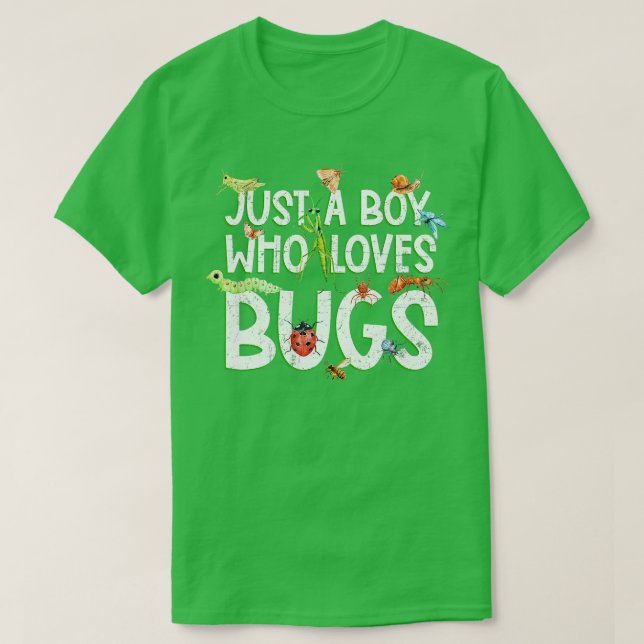 Camiseta Insetos Engraçados Apenas Um Menino Que Ama Inseto (Frente do Design)