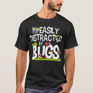 Camiseta Insetos Engraçados De Inseto Facilmente Distraídos