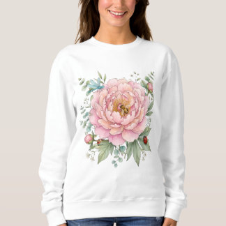 Camiseta Insetos Fofos do Jardim Peônia Arte em Aquarela