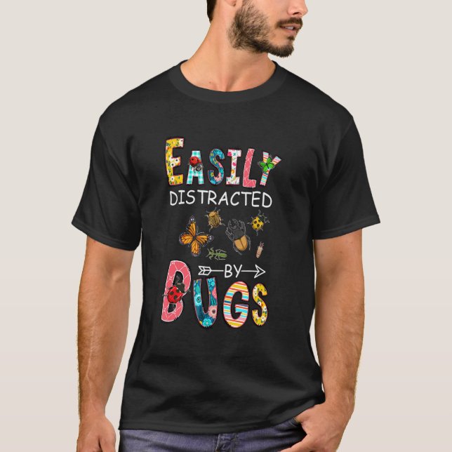 Camiseta Insetos insetos Facilmente Distraídos Por Amores D (Frente)