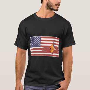 Camiseta Insígnia da Bandeira Americana Mahi-Mahi