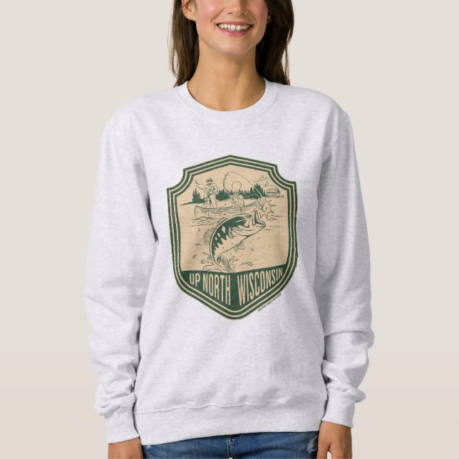 Camiseta Insígnia de Pesca do Norte de Wisconsin (Frente)