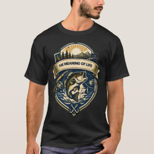 Camiseta Insígnia de Pesca do Significado da Vida