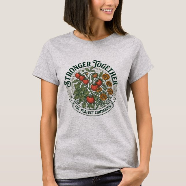 Camiseta Insígnia de Tomate & Manjericão Vintage (Frente)