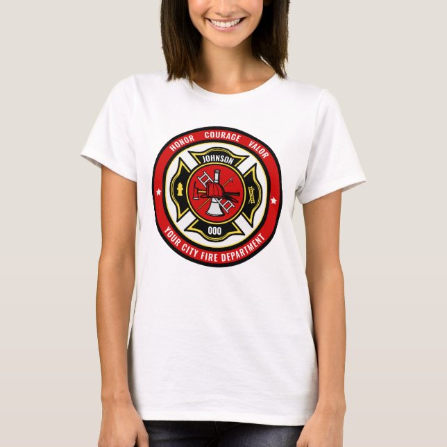 Camiseta Insígnia do Corpo de Bombeiros Resgate ADICIONAR N (Frente)