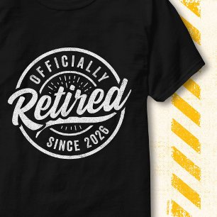 Camiseta Insígnia Retro Vintage Oficialmente Aposentada Des