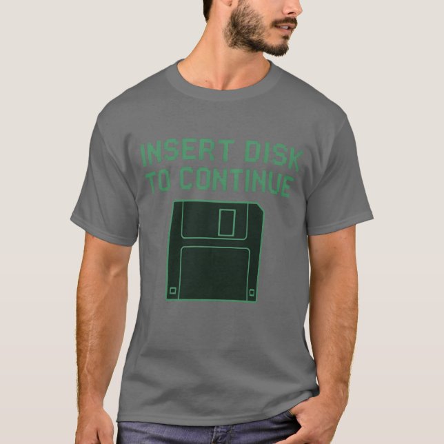 Camiseta Insira o disco para continuar garota (Frente)