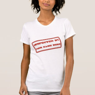 Camiseta Inspecionado Por Carimbo De Borracha Vermelha Pers