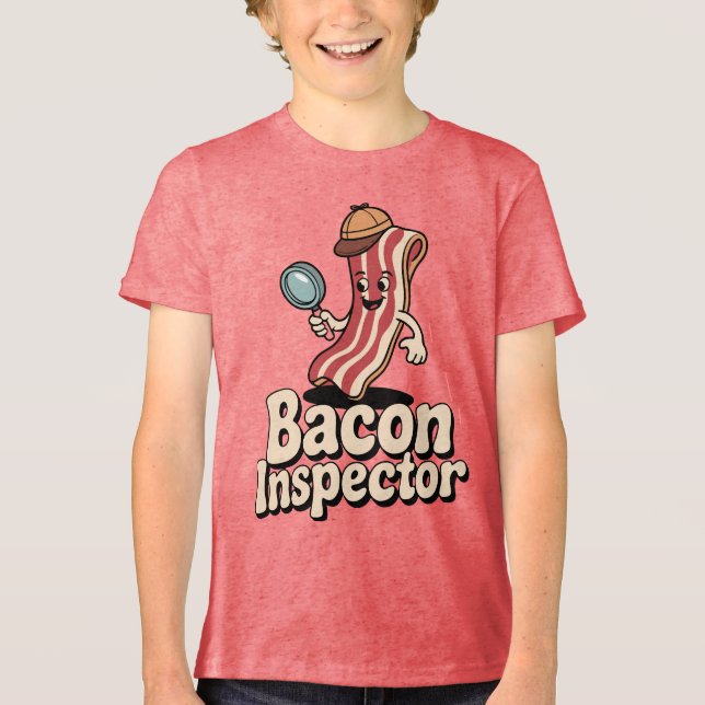 Camiseta Inspetor de Bacon Engraçado Comida (Frente)