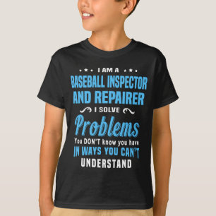 Camiseta Inspetor de Beisebol Reparador 2 Design