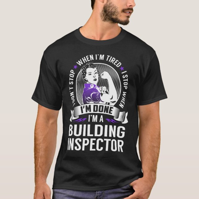 Camiseta Inspetor de Construção para quando eu terminar (Frente)