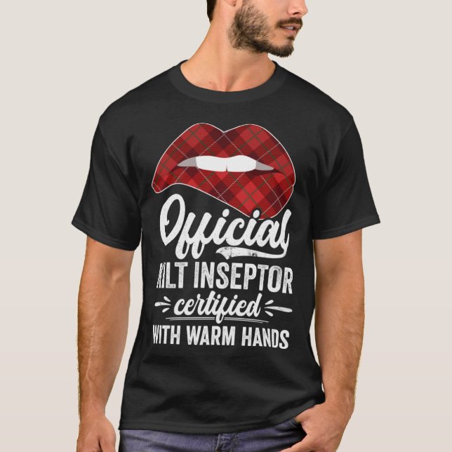 Camiseta Inspetor De Quilt Certificado Com Mãos Quentes Qui (Frente)