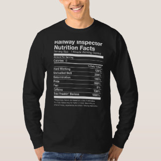 Camiseta Inspetor Ferroviário Fatos Nutricionais Engraçados