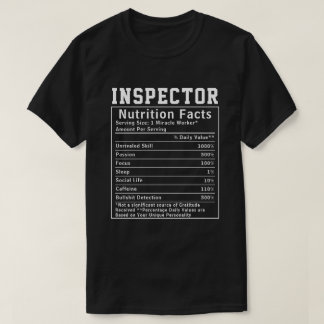 Camiseta Inspetor Funny Fatos Nutrição Fatos do Funcionário