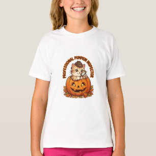 Camiseta Inspetor Profissional de Abóbora Gato Engraçado Ha