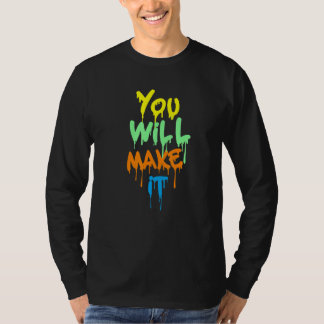 Camiseta Inspiração Colorida Acredite Em Si Mesmo Nunca Leg