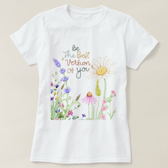 Camiseta "Inspiração de Camisa-T Gráfico de Flores Selvagen (Frente do Design)