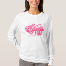 Camiseta Inspiração de Friso Rosa de Luz do Cancer da Mama