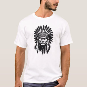 Camiseta Inspiração de Guerreiro Índio-Nativo Americano