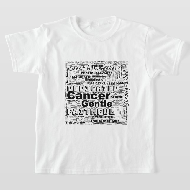 Camiseta Inspiração de Nuvem do Word Zodiac do cancer (Postura )