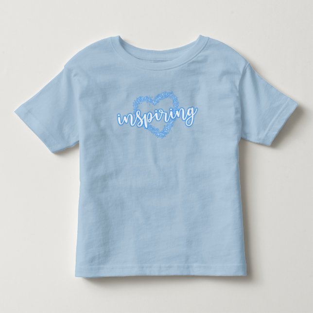 Camiseta Inspiração em branco e azul com coração (Frente)