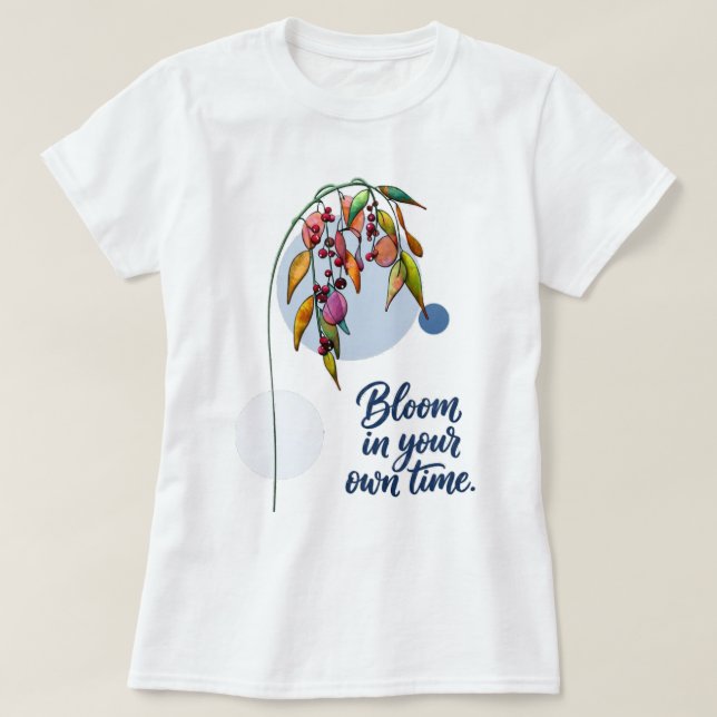 Camiseta Inspiração Floral com Bagas (Frente do Design)
