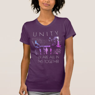 Camiseta Inspiração Magenta Azul Branco "Unidade, Juntos"