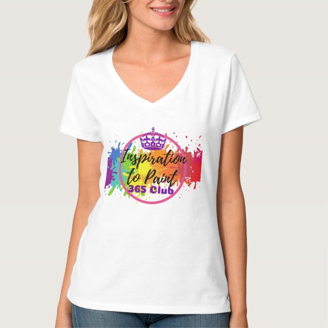 Camiseta Inspiração para pintar o V-Pescoço de 365 senhoras (Frente)