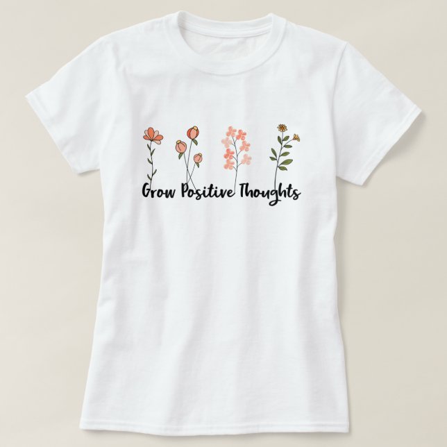 Camiseta Inspiracional de Flores Selvagens (Frente do Design)