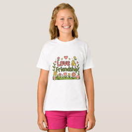 Camiseta inspirada em amor e amizade calorosos