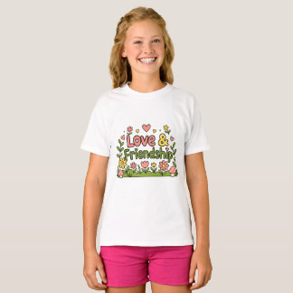 Camiseta inspirada em amor e amizade calorosos