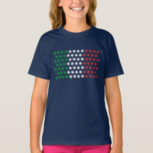 Camiseta Inspirado pela bandeira italiana. Edição das