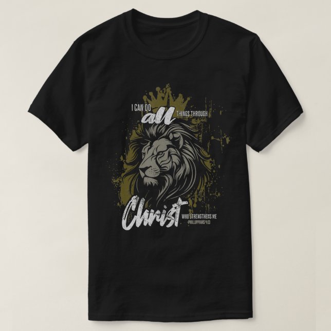 Camiseta Inspirador Jesus Leão Judah Cruz Cristã Sav (Frente do Design)