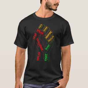 Camiseta Inspirador Líderes Pretos, Punho de Energia Preto