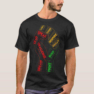Camiseta Inspirador Líderes Pretos, Punho de Energia Preto