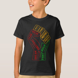Camiseta Inspirador Líderes Pretos, Punho de Energia Preto