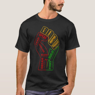 Camiseta Inspirador Líderes Pretos, Punho de Energia Preto