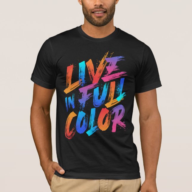 Camiseta Inspirador Viva em Cores Intensas (Frente)