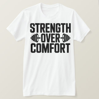 Camiseta Inspiradora de Treino Força Sobre Confort