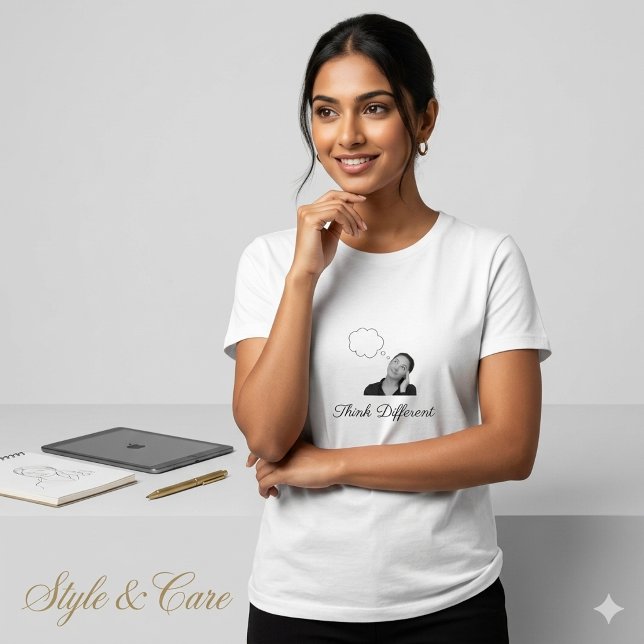 Camiseta Inspiradora Para Meninas Com Slogan Think (Inspirational Think Different Girls T-Shirt Slogan)