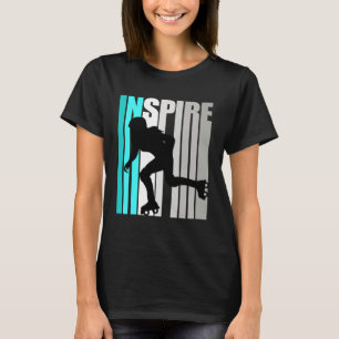 Camiseta Inspirar Patins Meninas Ama Patinar Mulheres