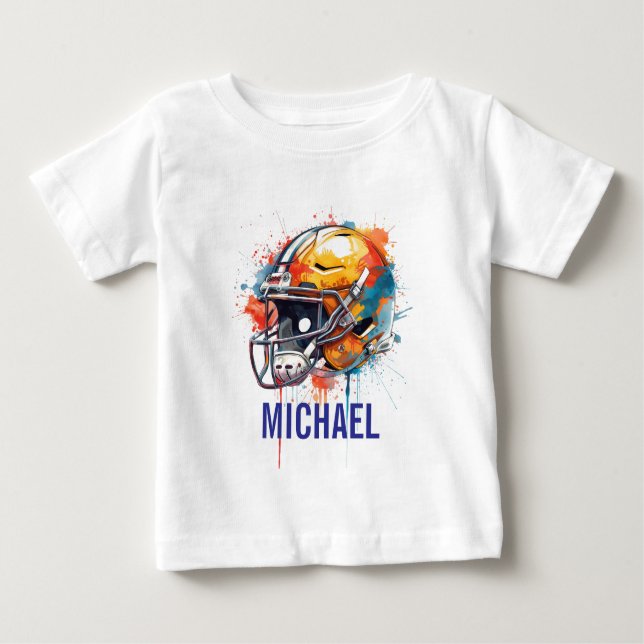 Camiseta Inspirational Motivational Football Helmet Name (Frente)