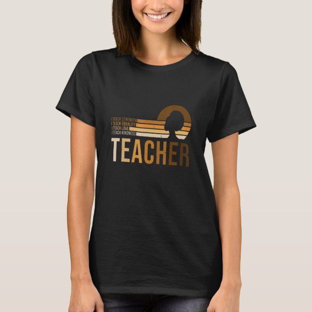 Camiseta Inspirational Teacher Melanin Shade Afro Pride Gif (Frente)
