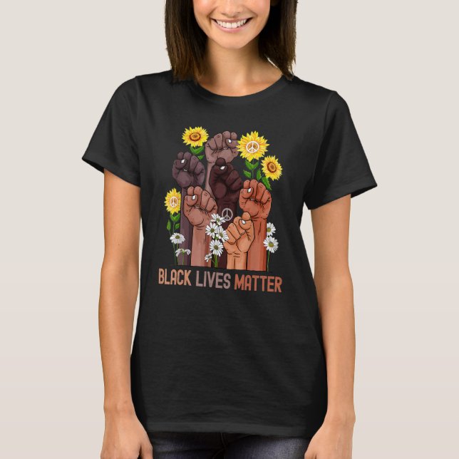 Camiseta Inspiring Black Leaders Power Fist Hand Black Hist (Frente)