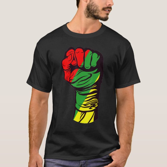 Camiseta Inspiring Black Leaders Power Fist Hand Black Hist (Frente)